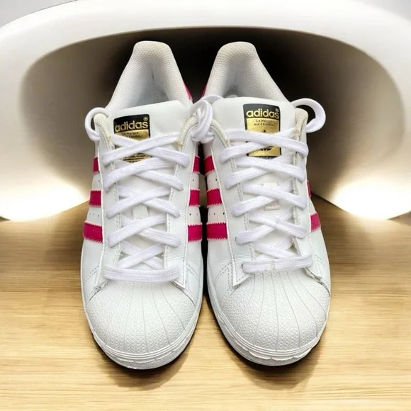 Adidas Superstar Sneakers Pink White Size US 5 EUR 36.5 ( 23.5 cm) Women’s Shoes - Picture 3 of 8